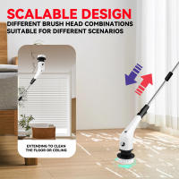Cepillo Eléctrico para Limpieza del Hogar, Fregadora Giratoria con 8 cepillos Reemplazables para Baño, Cocina y Coche - details 1