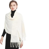 Bufanda larga clásica de color sólido con borlas de invierno cálido para mujer, chal suave, para bodas, regalo para mujer - details 1