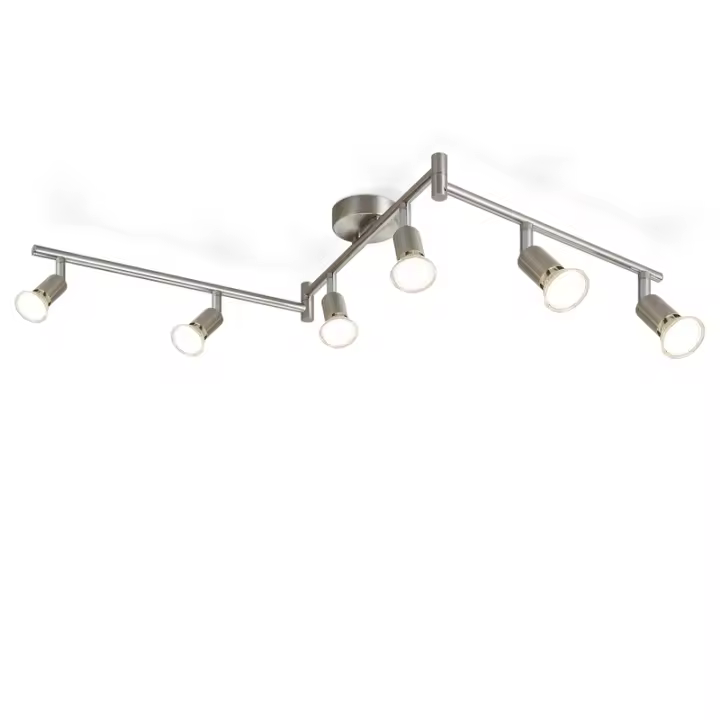 CBJKTX 6 Focos de techo modernos para salón GU10 330 °   Acero inoxidable giratorio para dormitorio interior (sin bombilla) - 1