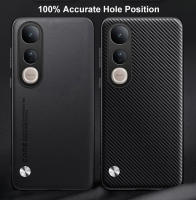 Funda de lujo de cuero PU para Vivo V50 Lite Cubierta trasera de silicona mate, protección total contra golpes - details 2