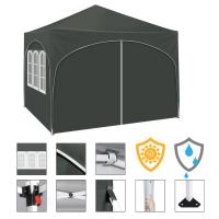 Gazebo plegable de 3x3m, con 4 paredes laterales, tienda de fiesta regulable en altura, gris - details 5