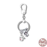 Colgante de plata de ley 925 para mujer, llavero pequeño compatible con pulsera Pandora Original, fabricación de joyas, regalo - details 1