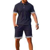 Conjunto deportivo informal de dos piezas de polo de manga corta y pantalones cortos para hombre, verano 2025 - details 1