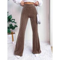 Pantalones acampanados lisos de pana de cintura alta para mujer, moda coreana, nuevos clásicos, Otoño Invierno - details 8