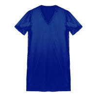 Camisón de satén para hombre y mujer, ropa de dormir de manga corta con cuello en V, ropa de dormir para el hogar, ropa de dormir con abertura lateral, albornoz para dormir - details 36