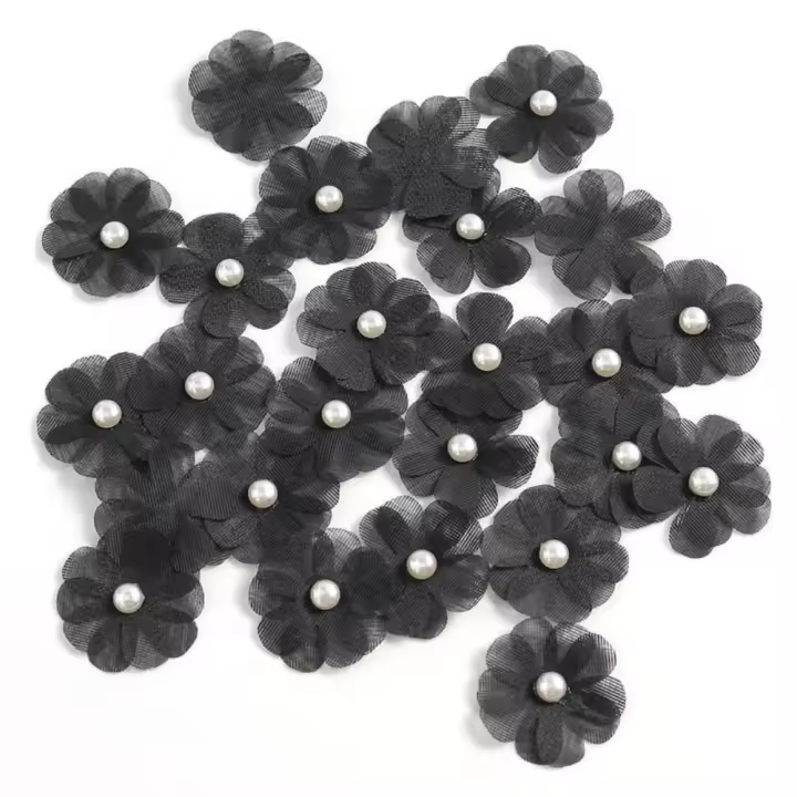 10 Uds. De estambres de perlas, decoración de ropa, flores artificiales con núcleo, apliques de ropa multicapa, manualidades DIY hechas a mano - 1