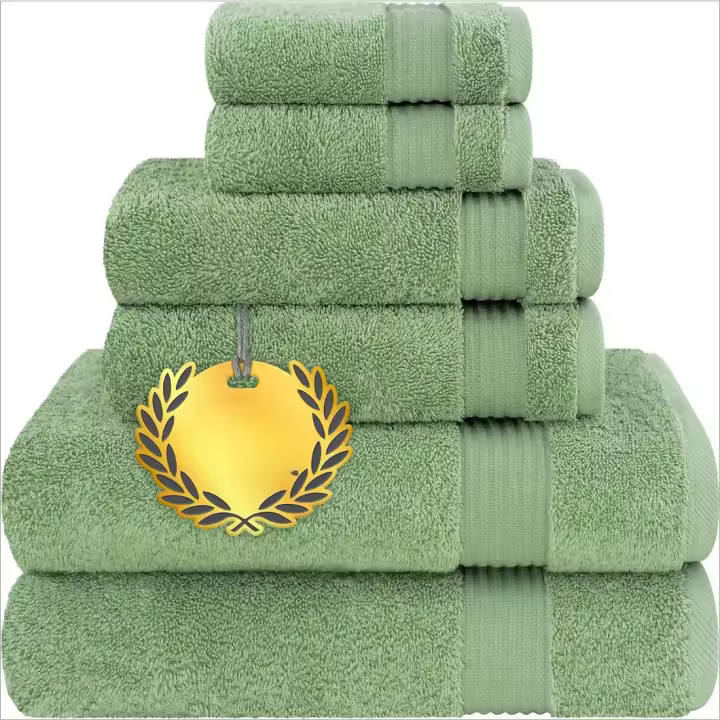 Toallas de baño de algodón 100% suaves y absorbentes Tamaño 137 x 68 x 0,5 cm Paquete de 6 - 1