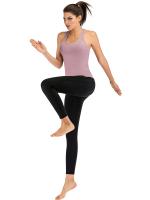 Tops cortos de manga corta para mujer, camisa deportiva de Yoga con berenjena cruzada - details 1