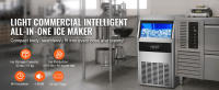 SucceBuy Máquina de Hielo Comercial, Máquina de Hielo Independiente con Almacenamiento de 33 Libras, Pantalla LED para Bar, Hogar, Oficina, Restaurante - details 0