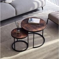 Conjunto de Mesa de Centro Redondo de Madera Tables de Café y Té-Claro - details 37
