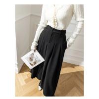 Faldas elegantes de lana sintética para mujer, falda informal holgada de cintura alta con bolsillos para oficina, Otoño e Invierno - details 9