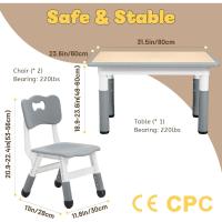 Juego de Mesa y 2 sillas para niños, Altura Ajustable, Juego de Mesa y Silla para niños de 3 a 8 años, fácil de Limpiar, Aprobado por CPC y CE (Juego de 3 Piezas), Color Azul - details 52