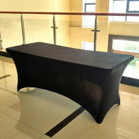 Mantel ajustado de LICRA de 4/6 pies, cubierta de mesa de tela plegable de alta elasticidad, mantel Rectangular para mesa de comedor, banquete, fiesta de boda - details 11