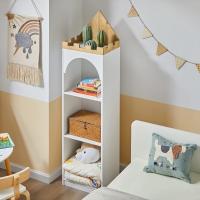 Librería Estante para Libros y Juguetes Estante Infantil Forma de Castillo con 3 Compartimentos Abiertos 40x30x150 cm - details 3