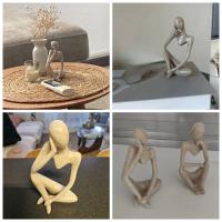 Estatuas abstractas de The Thinker, esculturas de Color arena, estatuilla de Yoga, decoración nórdica para sala de estar, decoración del hogar, adornos de escritorio Maison - details 0