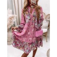 Vestidos sueltos de verano con estampado para mujer, vestido bohemio con cuello en V y fiesta en la playa, bata para mujer - details 4