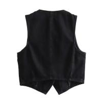 BUNO-Conjunto de 2 piezas para mujer, chaleco y falda azules, elegante, informal, coordinado, cintura alta, adelgazante, doble botonadura, mezclilla dividida, Midi - details 5
