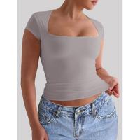 Ropa de yoga europea y americana, camiseta delgada elástica deportiva, ropa de mujer 2025, tops de verano, ropa para correr - details 3