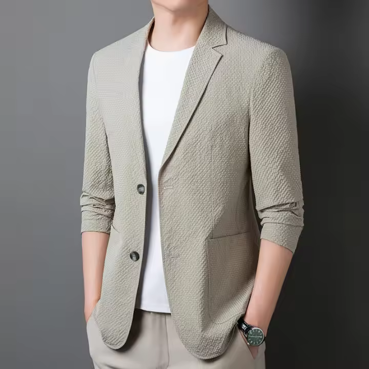 Nuevo estilo fino de primavera 2025 para hombres, chaqueta de traje informal de negocios, ropa occidental única para hombres - 1