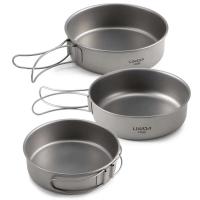 Lixada - Tazón de cena de titanio ultraligero, sartén, mango plegable, villa, suministros VIE para acampar al aire libre - details 24