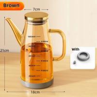 Botella de aceite de cocina de gran capacidad, vertedor sin goteo a prueba de fugas, dispensador de aceite de oliva, Base de goma recargable, recipiente para vinagrera de aceite de vidrio - details 15