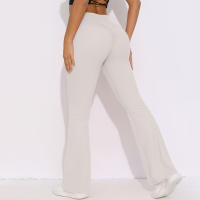 Mallas de Yoga a prueba de sentadillas para mujer, pantalones de Yoga de cintura alta, levantamiento de glúteos, pantalones de tiburón Micro acampanados, pantalones de Yoga ajustados de cintura alta - details 1