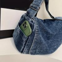 Mochila Messenger de Denim de Gran Capacidad Estilo Casual para Parejas, Correa Ajustable, Cierre de Cremallera, Lavable a Mano, Bolsos de Viaje para Ocasiones Casuales - details 7