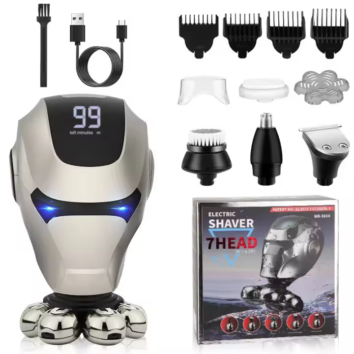 Afeitadora Eléctrica Multifuncional para Hombres Cuchillo Magnético, Navaja de Barba, Máquina de Cabeza Calva - 1