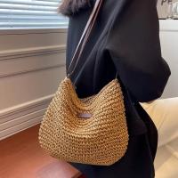 Bolsa de hombro tejida de palmera, moda de verano para mujeres - details 1