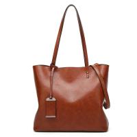 Bolso de cuero encerado para mujer, bolsa de hombro con doble correa, sencillo, para compras, 2022 - details 15