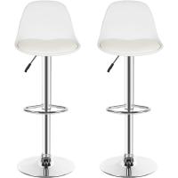 Taburetes de Cocina Ajustables en Altura Estilo de Bar con Resalto de Cuero Sintético+Plástico - details 3