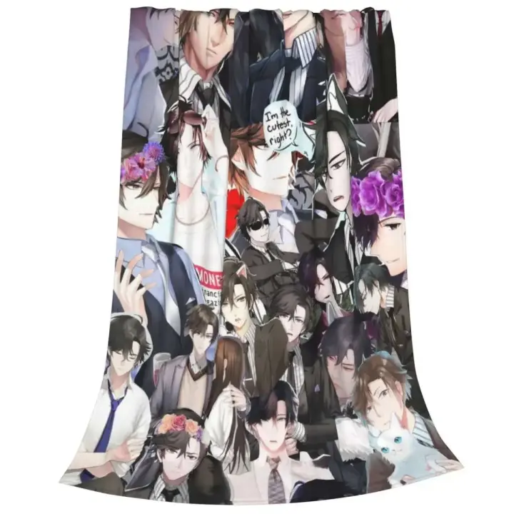 Manta cálida con estampado de dibujos animados para sofá, mantas de bebé Mystic Messenger, forro polar, para dormitorio, ropa de cama - 1