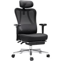 Ergonomica Escritorio, Silla Oficina Soporte Lumbar, Silla de Ordenador reclinable de ángulo Grande, Respaldo de , Negra - details 8