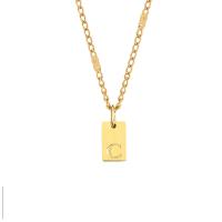 Collar de acero inoxidable dorado para mujer, joyas colgantes con letras - details 4