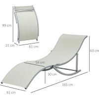 Plegables Tumbonas de Jardín con Marco de Aluminio en Forma de S Carga de 120 kg para Piscina Patio Terraza 165x61x63 cm Gris Oscuro - details 11