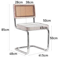 Juego de sillas de comedor Retro Para el hogar, taburete tapizado de plástico de ratán, escritorio de dormitorio, respaldo, arco, ordenador y oficina, 2 unidades - details 0