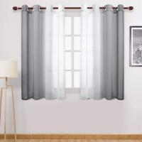 Cortinas De Ventana Gradiente Semi Transparentes Para Dormitorio Y Sala De Estar Bloqueo De Calor Sin Capa Doble Material Poliéster Modernas Con Borlas En Lado Instalación - details 5