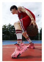 Cuero antideslizante y resistente al desgaste zapatillas de combate real versátil medio-top zapatos de baloncesto blanco y negro - details 12