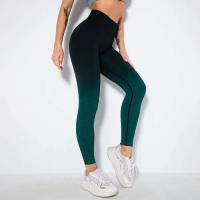 Malla de color degradado sin costuras para mujer, pantalones para correr Fiess con sandalia para realzar la cadera, pantalones de yoga de secado rápido - details 17