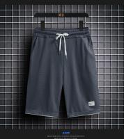 Traje De Verano Para Hombre Con Estampado De Waffle Conjunto Casual De Camiseta Y Shorts Color Sólido Talla Grande - details 8