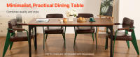 SucceBuy Mesa de comedor rectangular, mesa de madera de 71 pulgadas de largo para 6-8 personas, muebles de estilo granja con patas de hierro, - details 0