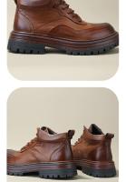 Botas de cuero de alta gama para hombre, zapatos de piel de vaca pura, botas altas de piel de vaca de primera capa - details 4