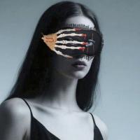 Máscara de ojos para Halloween, parche para ojos, Cosplay, puesta en escena, máscara de mano de calavera de Halloween, accesorios divertidos para fiesta, máscara de media cara para Cosplay - details 4