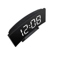 Reloj de pantalla curva, despertador Led Digital con pantalla de temperatura, reloj de espejo grande, mesita de noche - details 5