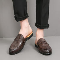 Zapatillas de cuero con punta en relieve para hombre, zapatos cómodos, ligeros, informales, formales, talla 38-47 - details 2