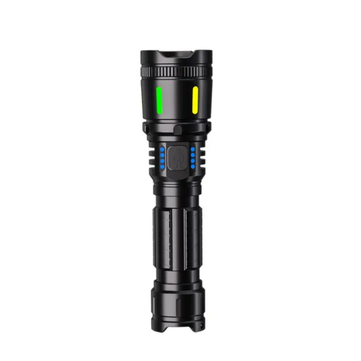 Linterna impermeable recargable de larga duración, zoom, adecuada para acampar, caminar, exteriores, emergencias y otras iluminaciones, linterna de luz fuerte de larga distancia - 1