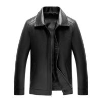 Chaqueta Bomber de Cuero Falsio Delgada Abrigo Veterano con Cremallera y Bolsillos para Hombres - details 4