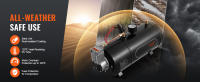 SucceBuy Compresor de aire de 12 V con tanque, 0,8 galones/3 l, 120 psi, sistema de aire integrado para bocinas de tren, neumáticos inflados y colchones de aire - details 1