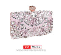 Bolso de mano con cadena y diamantes de imitación para mujer, Cartera de noche para boda y fiesta - details 11