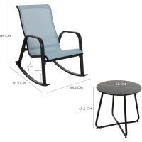 Patio, Resistente a la Intemperie, Ligero, Sillón Relax para Interior, Exterior(Azul, 3PC) - details 2